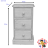 Cottage Pine 3 Drawer Small Bedside Cabinet